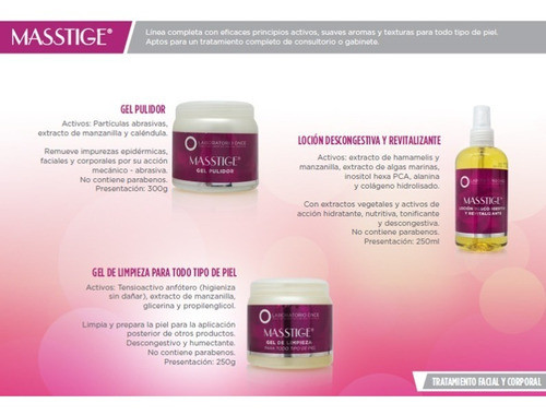Kit Masstige Gel Limpieza - Gel Pulidor - Loción Descong. X3 0