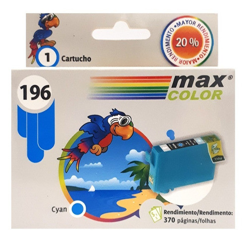Cartucho Maxcolor Cyan Compatible Epson Xp-201 T196220 Febo 1