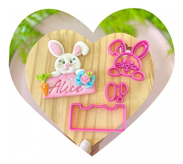 Cortador Coelho Da Páscoa Com Plaquinha 7,5cm 0 Cortador Coelho Da Páscoa Com Plaquinha 7,5cm 0