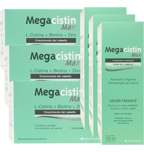 Combo 3 Megacistin Max X 30 + 3 Megacistin Max Locion 120ml 0