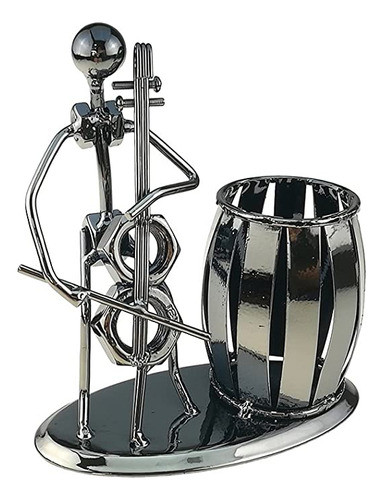 Música Iron Man Arte Acero Pen Container Holder Lápiz Cop. 0