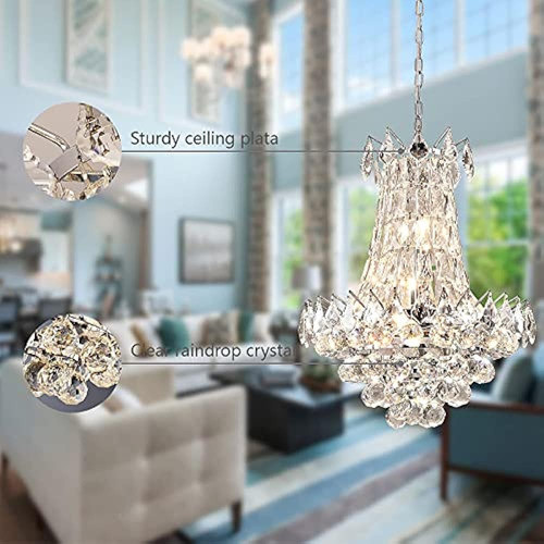 Maxax - Candelabro De Cristal Moderno De 6 Luces, Luz De Tec 1