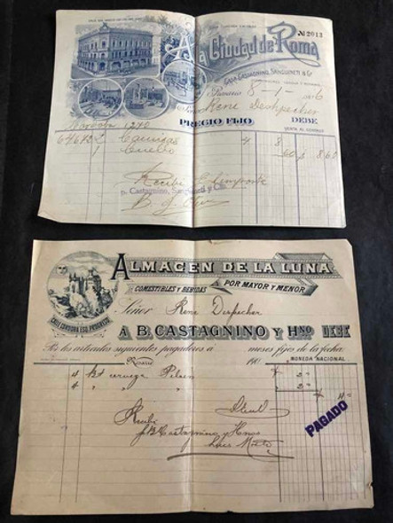 Antiguas Facturas Y Monogramas Almacen Pilsen Rosario. 54008 0