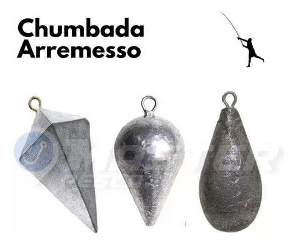 Kit 3 Chumbadas De Arremesso Pesca De Praia 100 Gramas 1