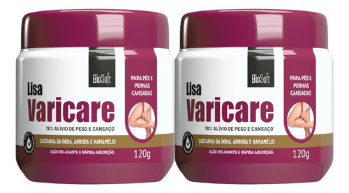 Kit 2 Creme Lisa Varicare 120g Biosoft 0
