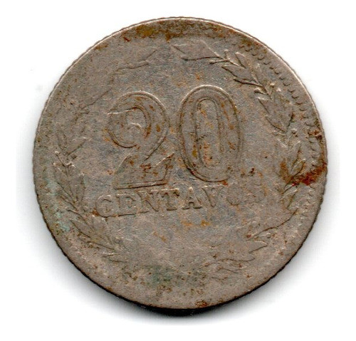Moneda Argentina 20 Centavos Año 1898 Niquel 1