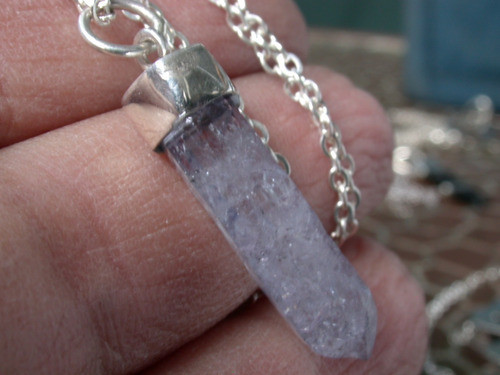Luli Colgante Cadena Plata 925 Cuarzo Aura Lavanda 4 Reiki P 1
