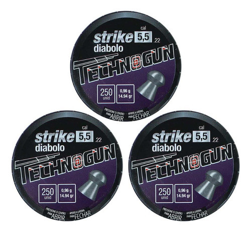 Chumbinho 5.5 Technogun Strike Diabolo 15,12grains 750unida. 0
