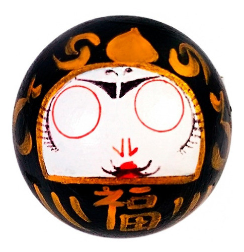 Daruma Japonés Negro 4,5cm Muñeco De Los Propósitos Amuleto 0