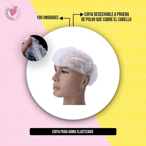 Gorra Cofia Elastizada Descartables  X 100 Unidades 1