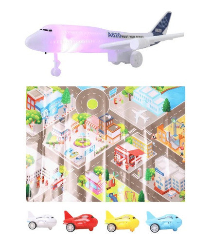 Kit Avião De Luz E Som + 5 Mini Aviões Com Cenário 0