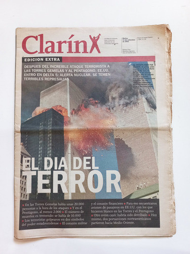 Atentado Torres Gemelas - Diario Historico Clarín 2001 0