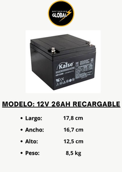 Bateria 12v 26ah Gel Ciclo Profundo, Vehiculos Electricos. 1