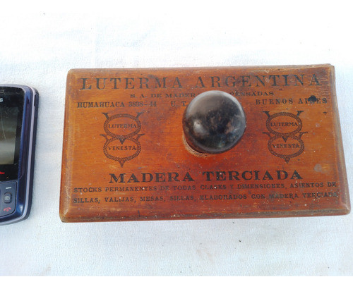 Antiguo Secante De Escritorio Publicitario Terciados Luterma 0