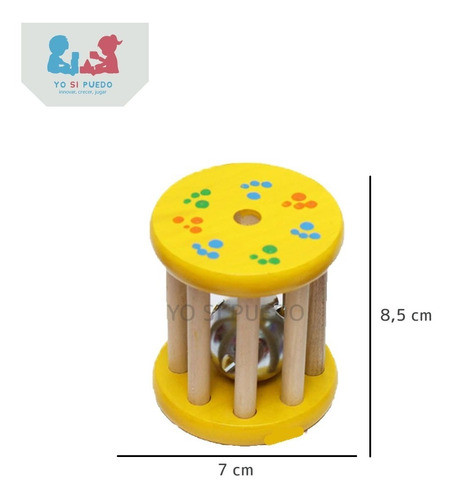 Sonajero Carretel Rodari Madera Estimula El Gateo Didáctico 1