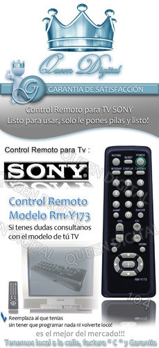 Control Remoto Tv Para Sony Rm-y173 Con Garantía Un Año 1