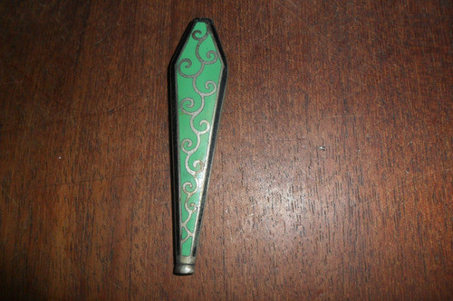 Antiguo Mango Esmaltado Neceser Pieza Manicuria 0