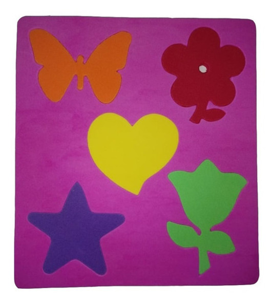 Rompecabezas Flores Nena Encastrables Goma Eva Troquelito 1