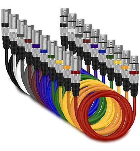 Cable De Micrófono Gearit Xlr A Xlr (3 Pies, Paquete De 10) 0
