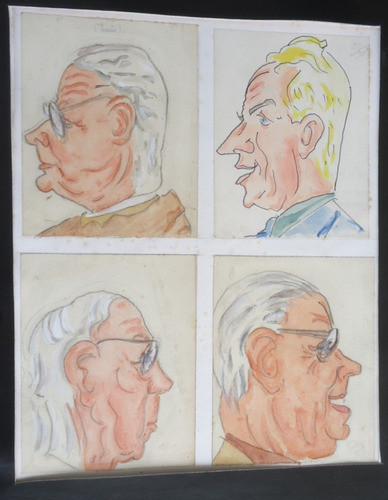 Quatro Retratos Caricaturados Em Desenhos 0