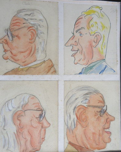 Quatro Retratos Caricaturados Em Desenhos 1