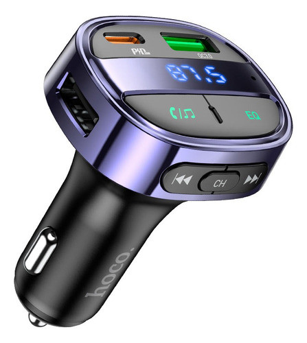 Transmisor Para Auto Hoco E70 Bt 5.0 Usb-c Qc 3.0 Usb-a 30w 0