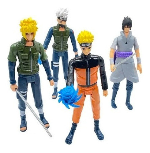 Kit C/4 Bonecos Naruto Uzumaki Articulados Sasuke Kakashi 1