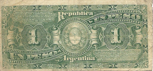 Bottero 1303 Billete 1 Peso Resellado 1897 Mb- Palermo 1