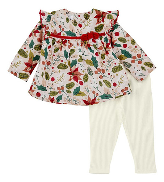 Mud Pie Baby Girl Túnica Floral Y Legging, Rosa, 6-9 Meses 0