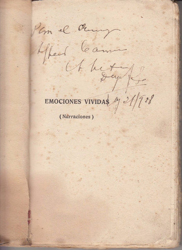 Uruguay 1925 Domingo Cayafa Soca Emociones Vividas Dedicado 1