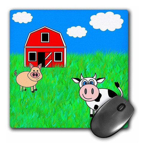 3drose Llc 8 x 8 x 0.25 inches Mouse Pad, En La Granja Va 0