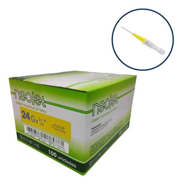 Cateter Intravenoso N°24 X100 Unidades 0