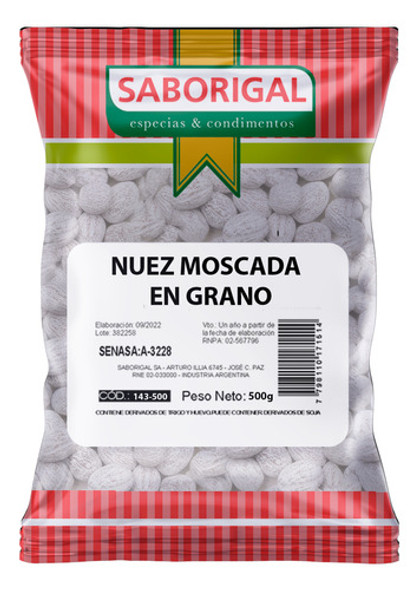 Nuez Moscada En Grano X 500g Saborigal 0 Nuez Moscada En Grano X 500g Saborigal 0