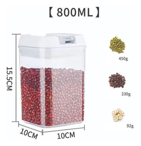 Frasco Pote Hermético Contenedor De Alimentos Apilable 800ml 1
