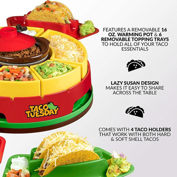 Nostalgia Taco Martes Calentado Lazy Susan Topping Bar Perfe 1