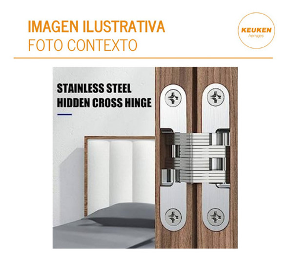 Bisagra Invisible Reforzada Acero Niquelado Puertas Pesadas 1