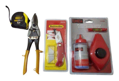 Set Tijera Durlock + Chocla 30 Mts + Cutter + Cinta 5 Mts 0