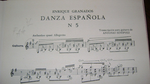 Danza Española N* 5 E. Granados Partitura Para Guitarra 1.7 1
