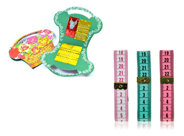 Kit Costura Costureira Agulheiro Cesta C/ Fita Métrica 1,5m 0 Kit Costura Costureira Agulheiro Cesta C/ Fita Métrica 1,5m 0