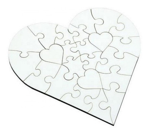 25 Rompecabezas Puzzles Madera Brillante Sublimar Corazón 0