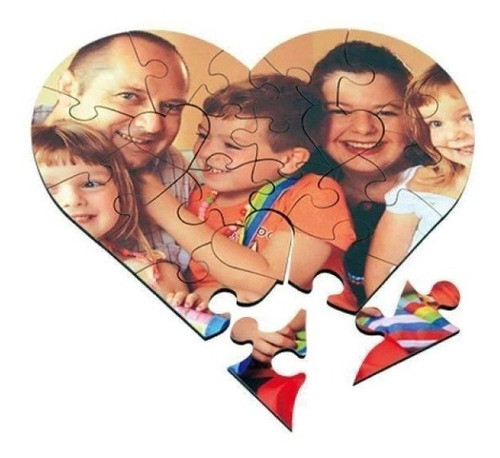 25 Rompecabezas Puzzles Madera Brillante Sublimar Corazón 1
