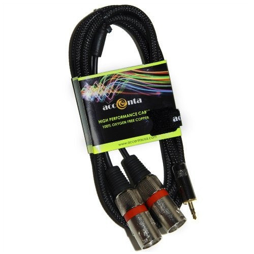 Accenta Acc 2806 Braided Cable With 3.5mm Stereo Plug To 0
