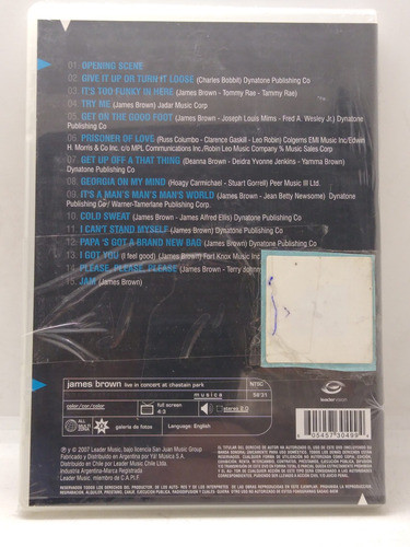 James Brown Live In Concert At Chastain Park Dvd Nuevo 1