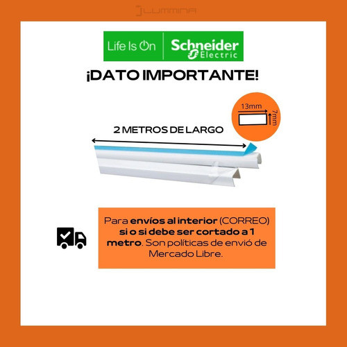 Cablecanal Dexon 13x7 Schneider Electric Adhesivo X 2 Mts 1