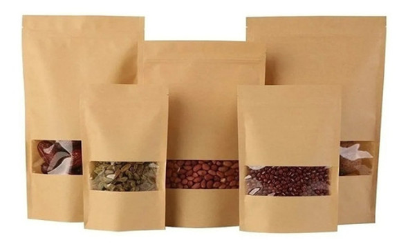 Saco Zip Kraft Visor Stand Up Pouch 12x20 C/100 Unid. Fosco 1