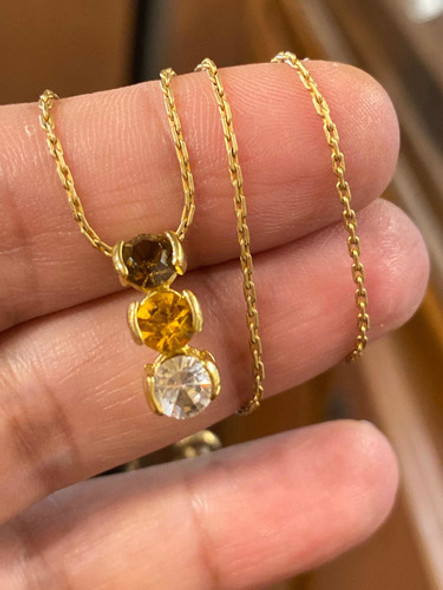 Luli Cadena Colgante Enchapado Oro 18k Circonias Topacio 1