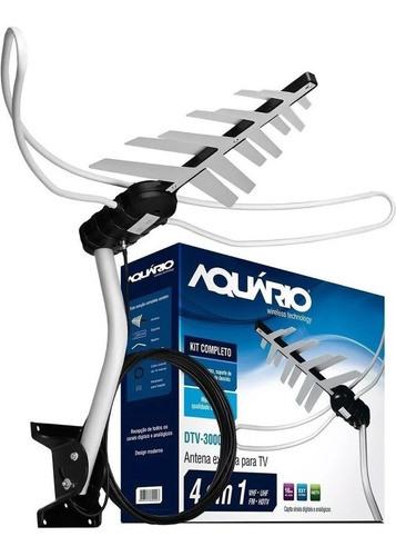 Kit Antena Externa Digital Aquário Dtv-3000 + Acessórios 0