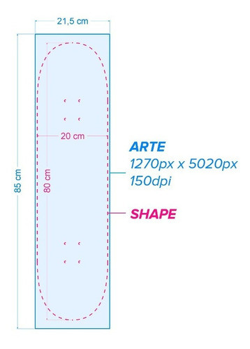 Shape Skate Decoração Personalizado Com Sua Arte - 3 Lâminas 1