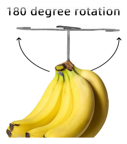 Colgante De Metal Para Bananas Bajo Gabinete, Plata, 1 Pieza 1