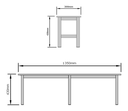 Banco Refeitório 3 Lugares Escolar Industrial Empresa Copa 1